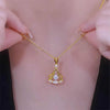 Gold plated fan necklace
