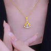 Gold plated fan necklace